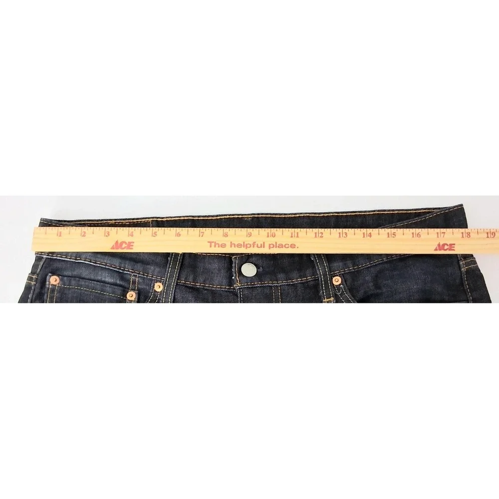 Levi's 513 Jeans Men's Size 36x32 Dark Wash Denim Pockets Zip Pre-owned
